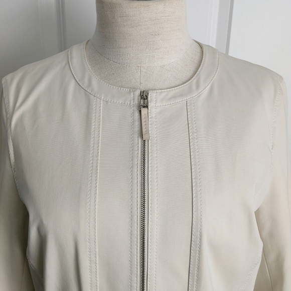 Lafayette 148 NY Jacket Mandarin Collar Zip Front Zip Cuffs Pockets Raffia 8 NWT - Picture 5 of 16